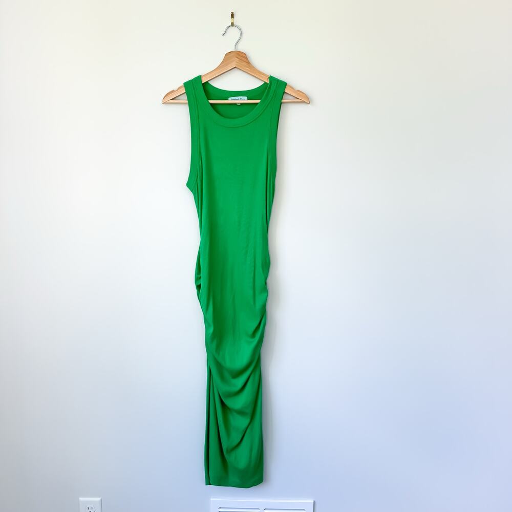 Michael Stars Wren Ribbed Midi Dress Field Green M - Picture 2 of 10